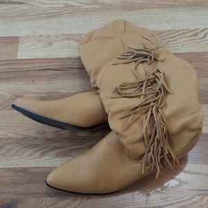 Rodeo Drive Women's Camel Western Fringed Boots Size 10